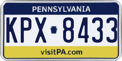 PA license plate KPX8433