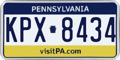 PA license plate KPX8434