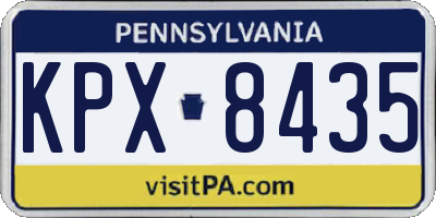 PA license plate KPX8435
