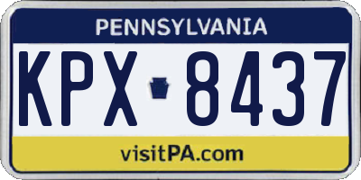 PA license plate KPX8437