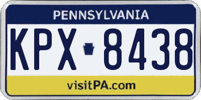 PA license plate KPX8438