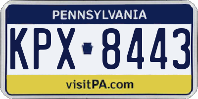 PA license plate KPX8443