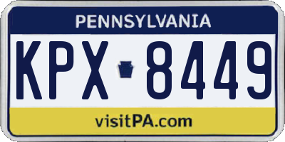 PA license plate KPX8449