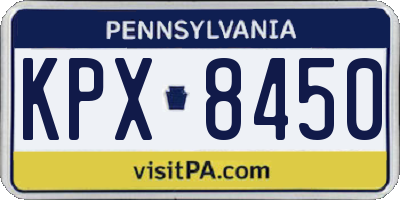 PA license plate KPX8450