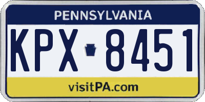 PA license plate KPX8451