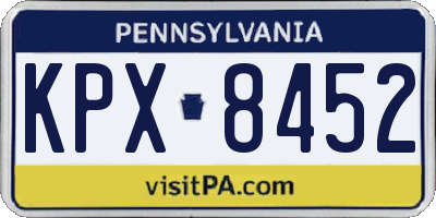 PA license plate KPX8452