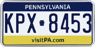 PA license plate KPX8453