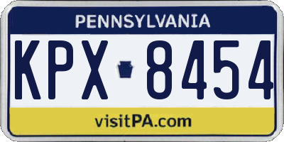 PA license plate KPX8454