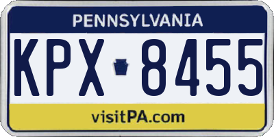 PA license plate KPX8455