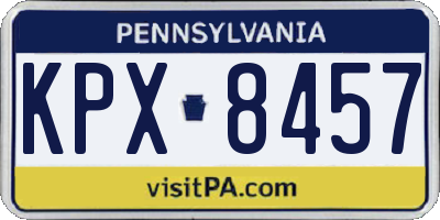 PA license plate KPX8457