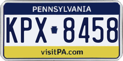 PA license plate KPX8458