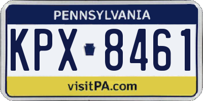 PA license plate KPX8461
