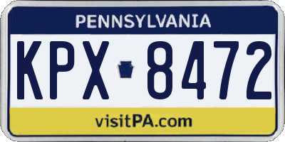 PA license plate KPX8472