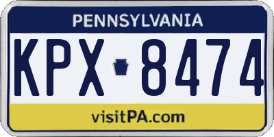 PA license plate KPX8474