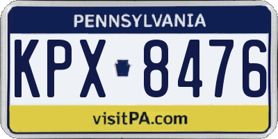 PA license plate KPX8476