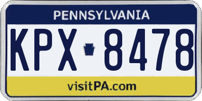 PA license plate KPX8478