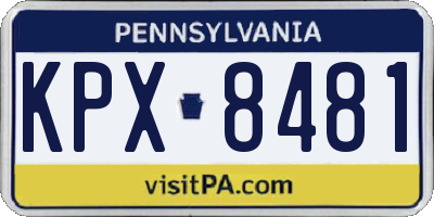 PA license plate KPX8481