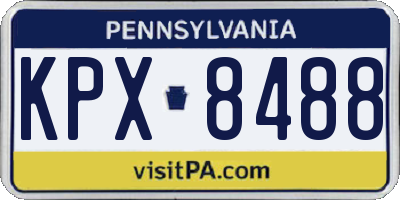 PA license plate KPX8488