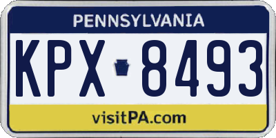 PA license plate KPX8493