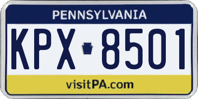 PA license plate KPX8501