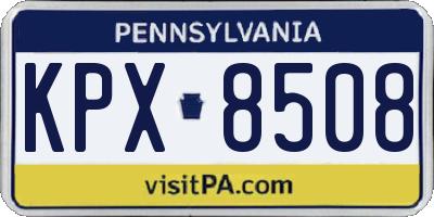 PA license plate KPX8508