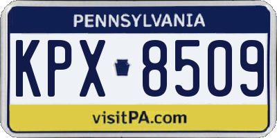 PA license plate KPX8509