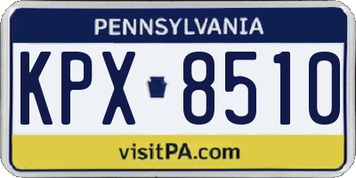 PA license plate KPX8510