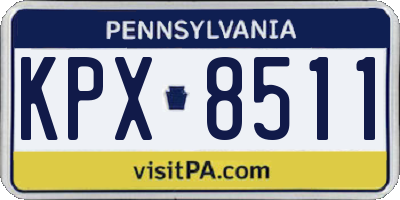 PA license plate KPX8511