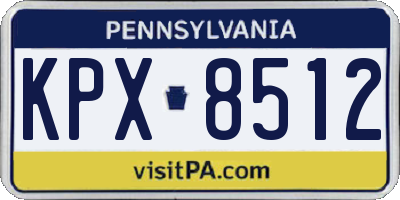 PA license plate KPX8512