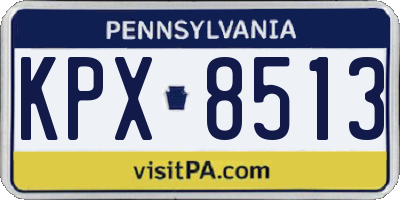 PA license plate KPX8513