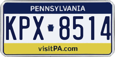 PA license plate KPX8514