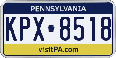 PA license plate KPX8518