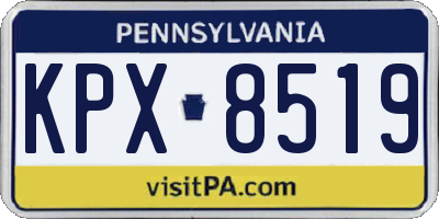 PA license plate KPX8519