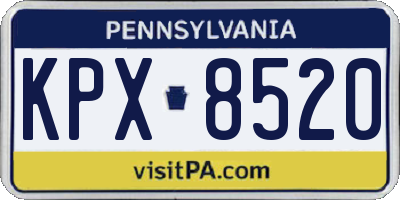 PA license plate KPX8520