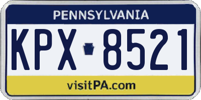 PA license plate KPX8521