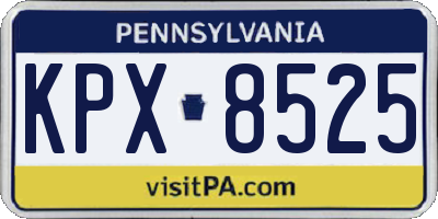 PA license plate KPX8525