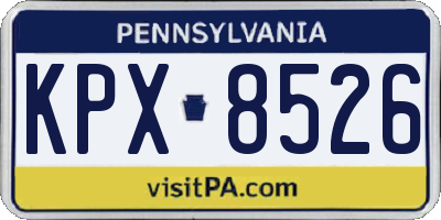 PA license plate KPX8526