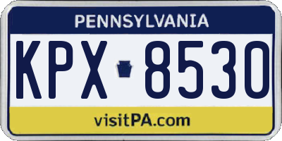 PA license plate KPX8530