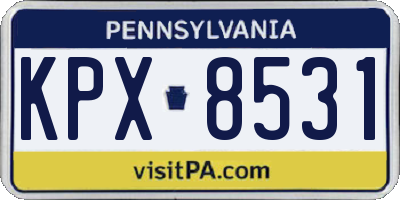 PA license plate KPX8531