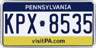 PA license plate KPX8535