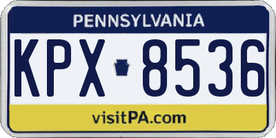 PA license plate KPX8536