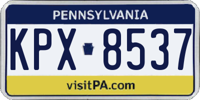 PA license plate KPX8537