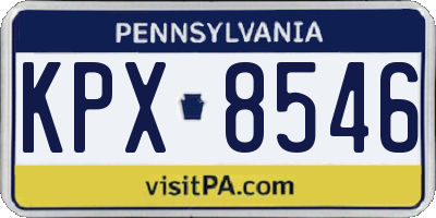 PA license plate KPX8546