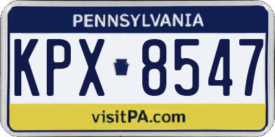PA license plate KPX8547