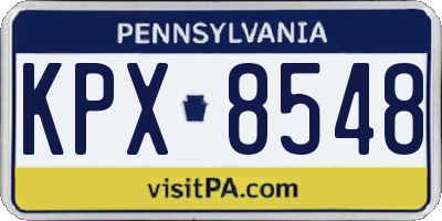 PA license plate KPX8548
