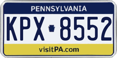 PA license plate KPX8552