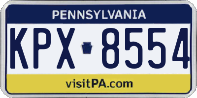 PA license plate KPX8554