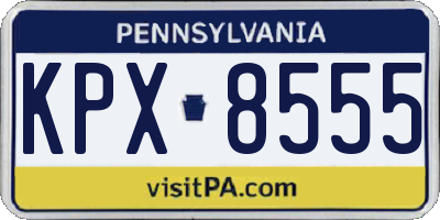 PA license plate KPX8555