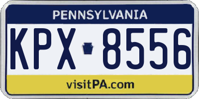 PA license plate KPX8556