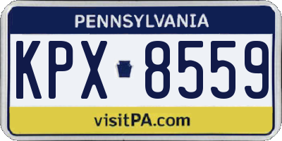 PA license plate KPX8559